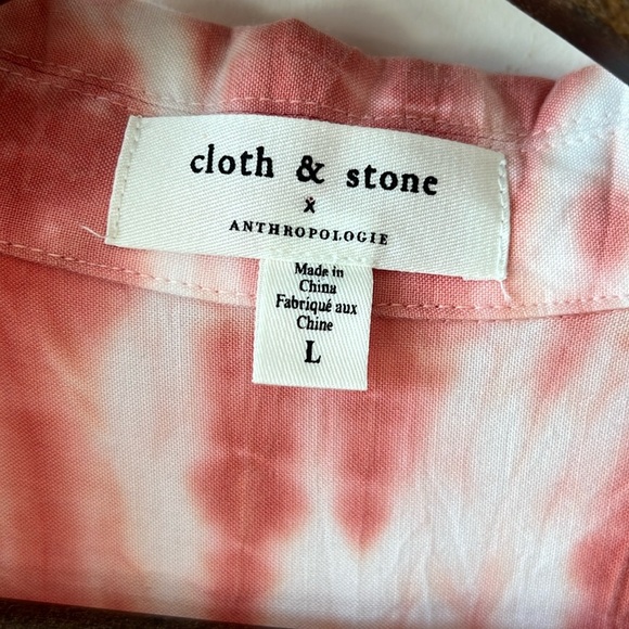Cloth & Stone X Anthropologie Tie Dye Button Front T-Shirt - Picture 3 of 8